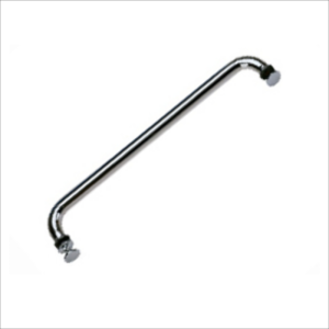 600mm chrome round towel rail with door knob for glass shower doors
