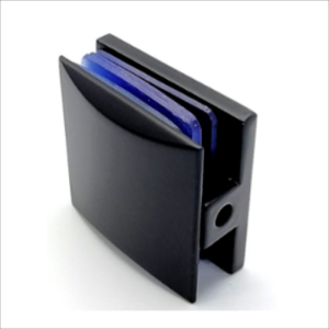 90° black zinc alloy wall-to-glass U-clamp single fix glass clamp