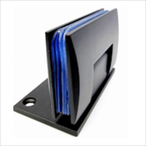 90° black zinc wall-mounted half back hinge for glass doors