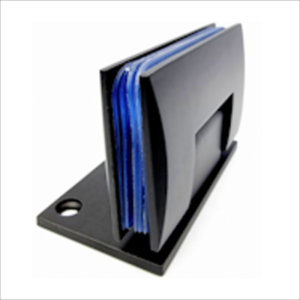 90° black brass wall-mounted half back hinge for glass doors