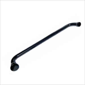 600mm black round towel rail with door knob for glass shower doors