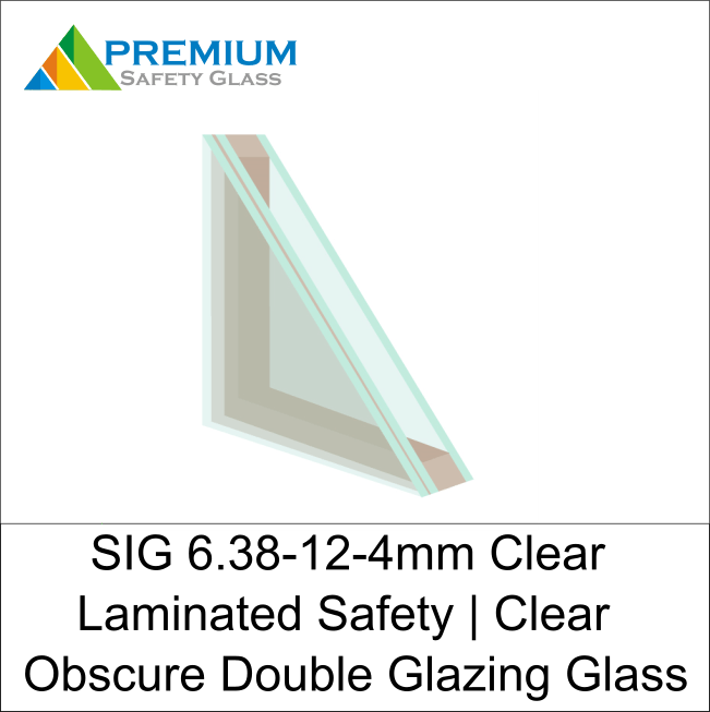 SIG 6.38mm-12-4mm clear laminated safety clear obscure glass
