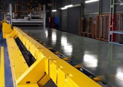 Safety glass processing line at Premium Safety Glass manufacturing facility